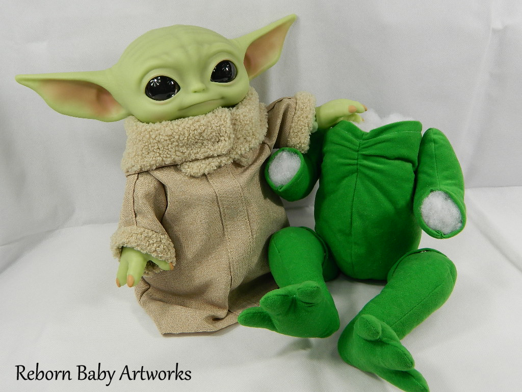 Baby Yoda "Grogu"  Deluxe Cuddle Body 18" 20" Emerald Green Doe Suede 